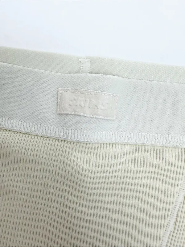 SKIMS Cotton Rib Boxer Shorts Bone Ivory - Image 6