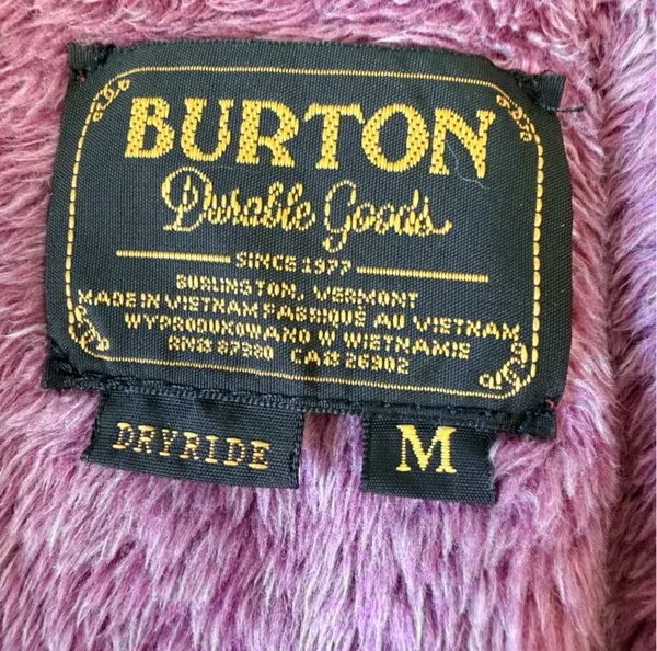 BURTON Dryride Plush Fleece Zip Up Jacket Mauve Purple High Loft | Size Medium - Image 9