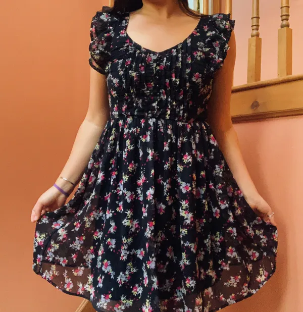 H&M Black Floral Dress - Image 4