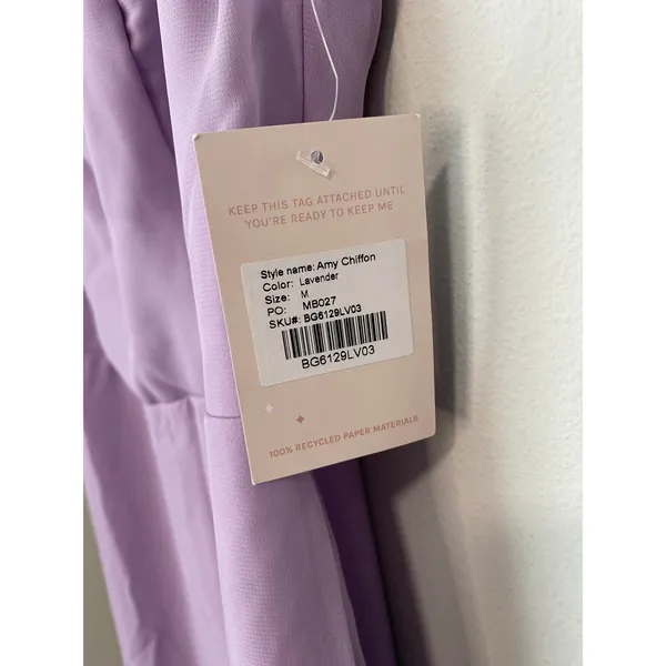 NWT Birdy Grey Amy Lavender Chiffon Maxi Dress Size M - Image 3