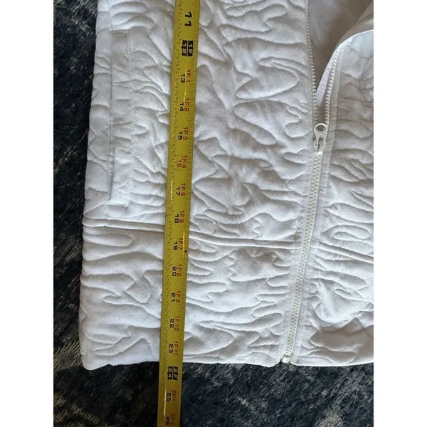 Dick's Sporting Goods DSG Women's Small Hooded Full Zip Sweatshirt White Quilted - Image 6