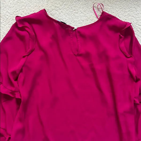 CeCe Vibrant Fuchsia Ruffle Blouse - Image 5