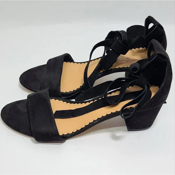 LOFT Lace Up Black‎ Open Toe Sandals Size 8 - Image 4