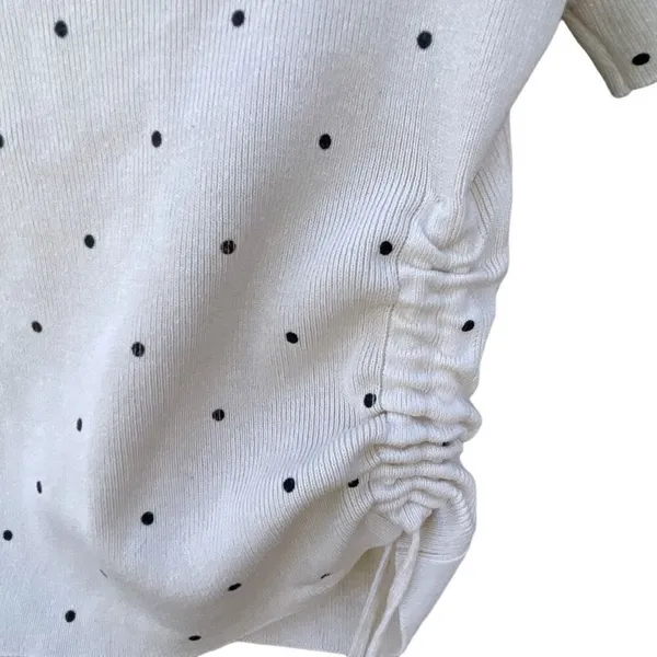 Klesis size S cropped ruched sides knit top polka dot - Image 3