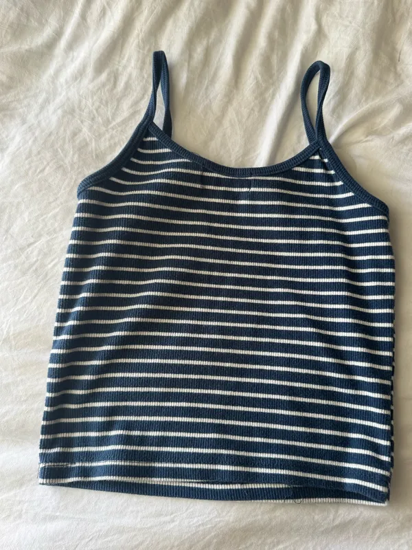 Pull and Bear Navy Striped Tank - Image 3