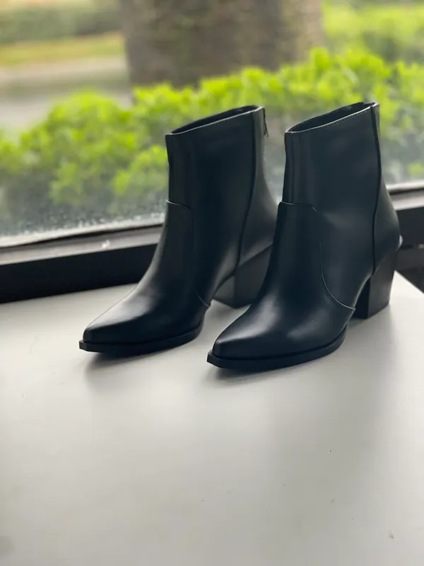 Soda Black Western Chunky Heel Ankle Bootie - Image 3