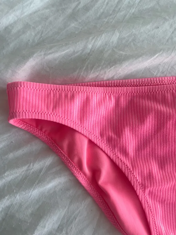 Pink Ribbed Aerie Bikini Bottoms - Image 4