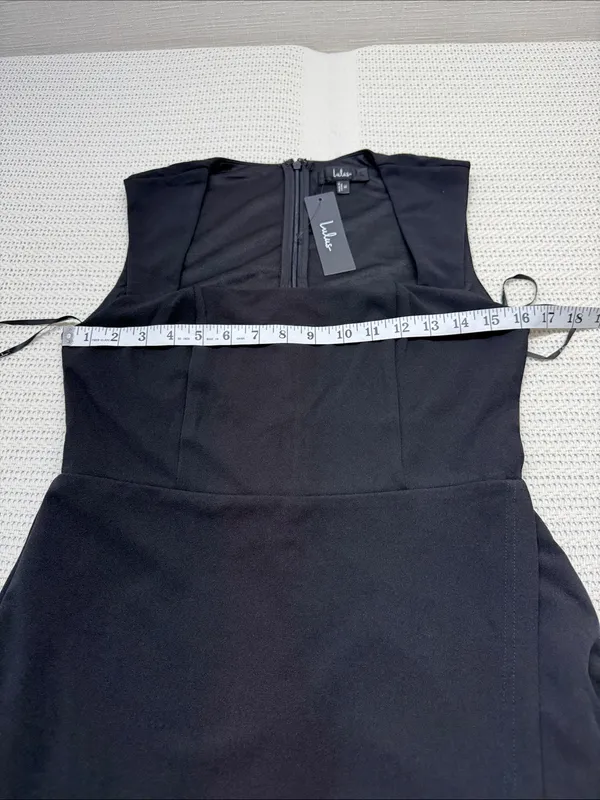 Lulu's Black Enticing Endeavors Black Square Neck Sleeveless Mini Skort Dress - Image 6