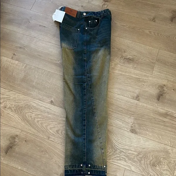 Aelfric Eden Faded Denim Stud Jeans, Size 27 NWT - Image 3