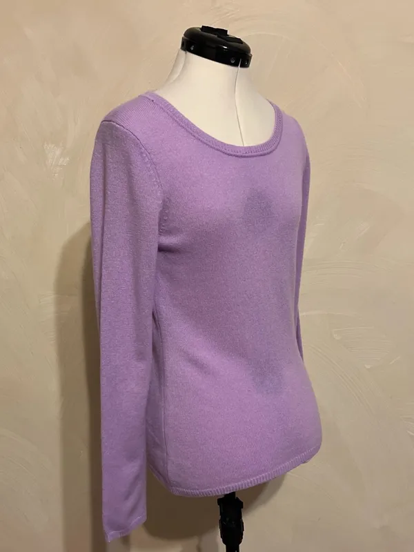 Peck & Peck Women L/S Pullover 2 Ply 100% Cashmere Lilac Sweater,Minimalist|Sz:S - Image 12