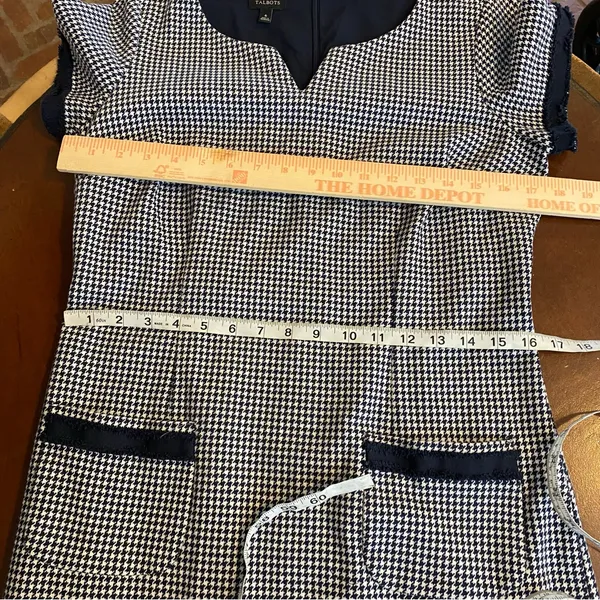 Talbots Houndstooth Ponte‎ Dress Preppy Old Money Academia Classic size 6 office - Image 5