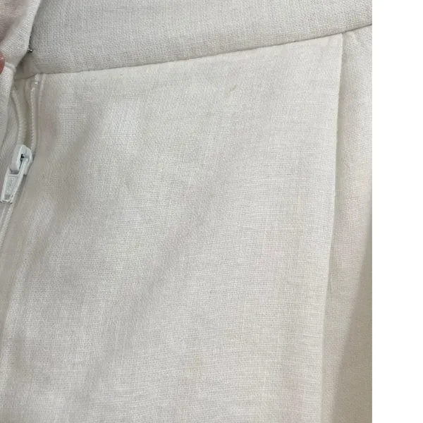 Abercrombie Sloane Tailored Shorts Linen Blend High Rise White Size 32‎ 14R - Image 5