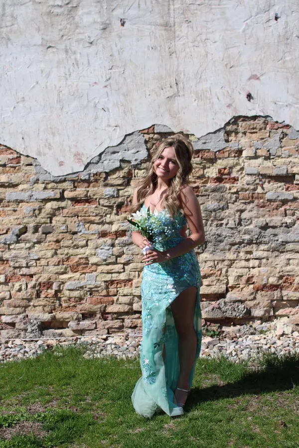 Aqua La Femme Blue Sequin Dress - Image 4