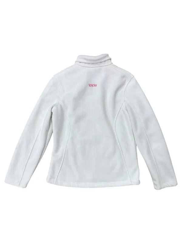 (RFB2) Women's Spyder Core Fleece Full Zip Jacket White Size Large Breast Cancer - Image 2