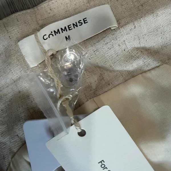 Commense Old Money Linen Blend Elegant Casual Khaki Vest Shorts Set M - Image 5