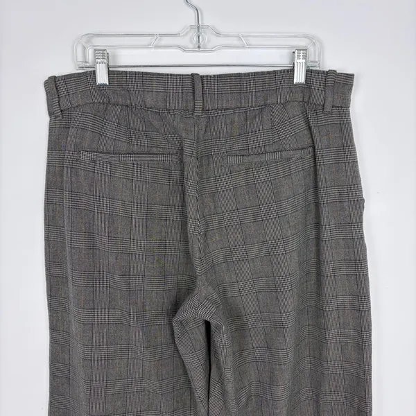 American Eagle Poppy Trouser Wide Leg Grey Plaid Academia Career Pant Size 12 - Image 7