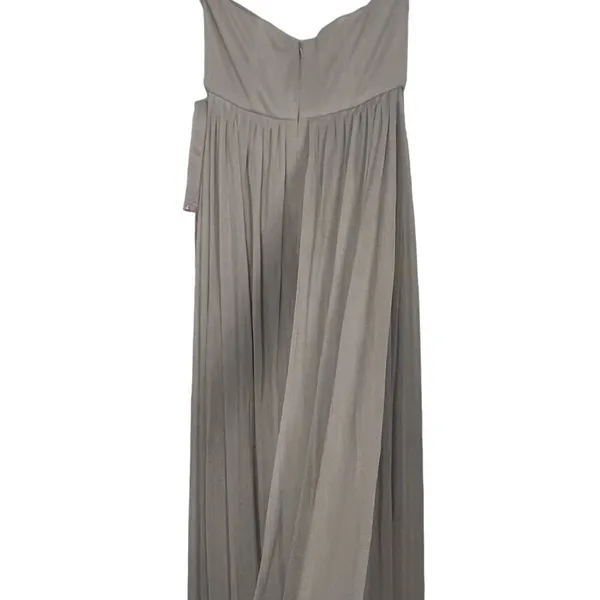 David's Bridal One Shoulder Strap Beige Maxi Dress Size 4 - Image 15