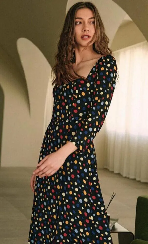 RIHOAS The Sweetheart Neck Polka Dot Maxi Dress L 04 - Image 7