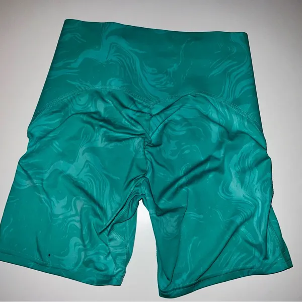 Gymshark Power High Rise Shorts Bright Turquoise Print Size: S - Image 6