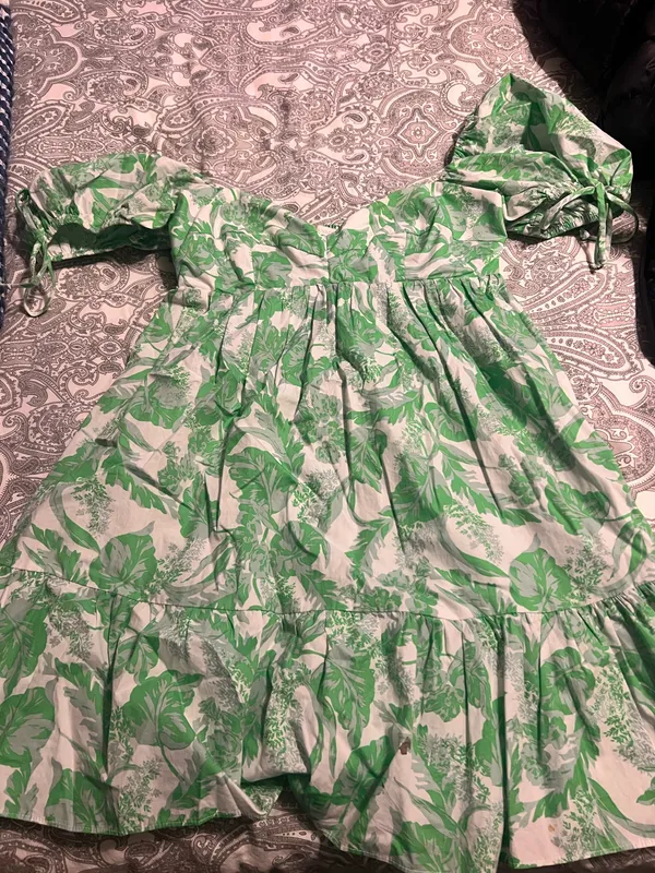 Olivaceous Green Dress Floral - Image 2
