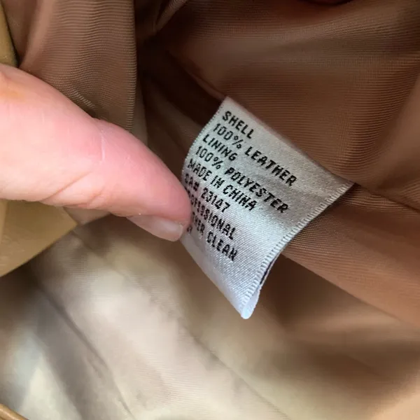 Talbots Tan Leather Blazer Women Size 6 Vintage Formal Casual Business Brown - Image 5