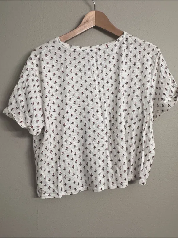 BODEN Floral Jersey Tee White Size 12 - Image 3