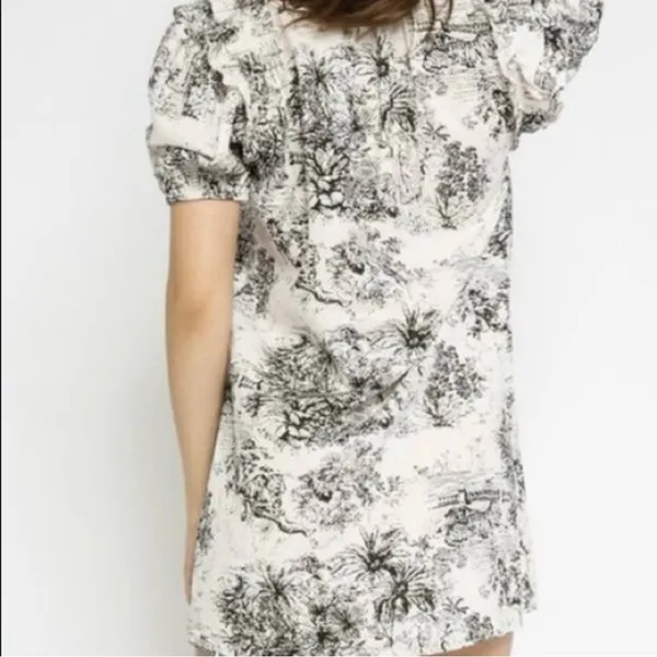 Olivaceous Toile Puff Sleeve Mini Dress - Image 3