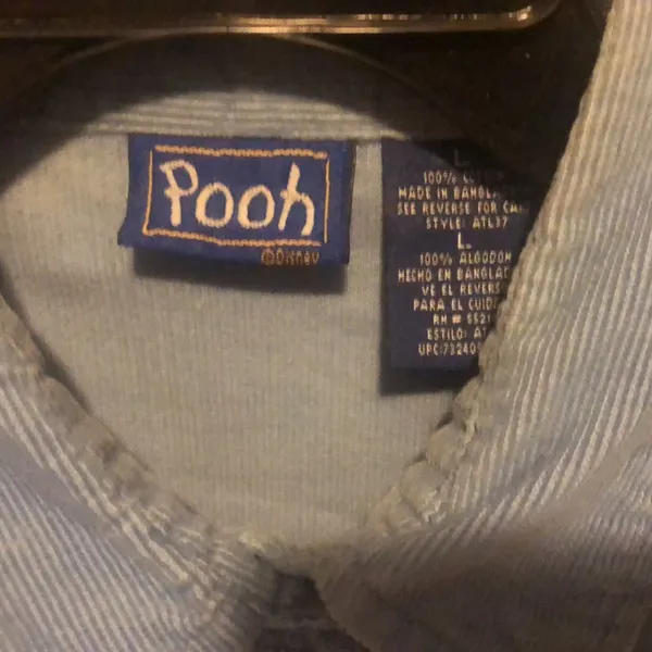 Vintage Winnie The Pooh Tigger Disney Pearl Snap Shirt Corduroy Womens L - Image 6