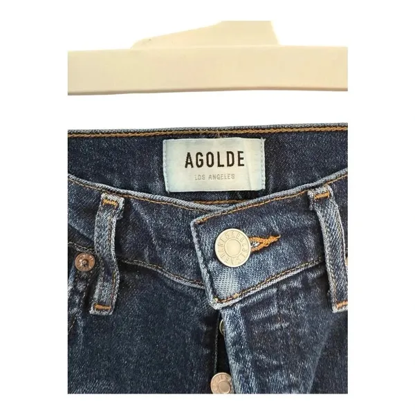 AGOLDE Nico Cabana High Rise Button Fly Dark Wash Skinny Slim Jeans Size 23 - Image 3