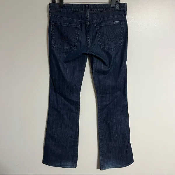 7 For‎ All Mankind The Lexie Women's 27 Petite Dark Wash Blue Denim Bootcut Jean - Image 2