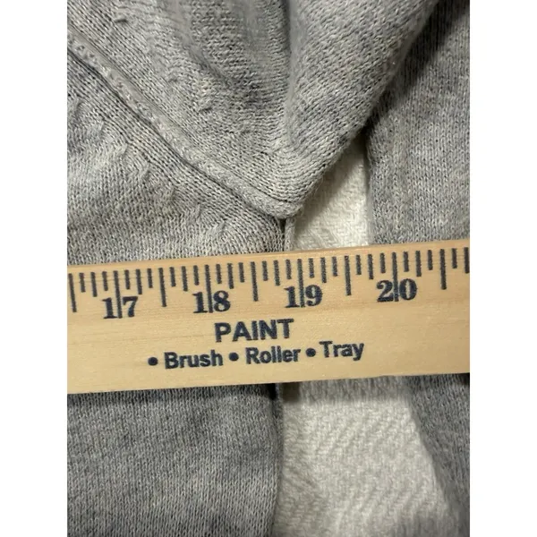 Skull Cashmere Womens S Gray V-Neck Pullover Sweatshirt Skull Logo Stripe - Image 6