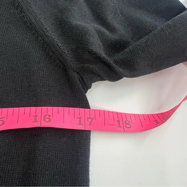 Cuyana Classic Cotton Cashmere V-neck‎ Sweater Black Size XS Silk Lightweight - Image 4