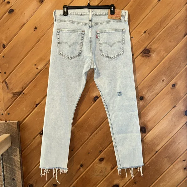 Levi’s 512 slim taper fit light blue distressed jeans - Image 7