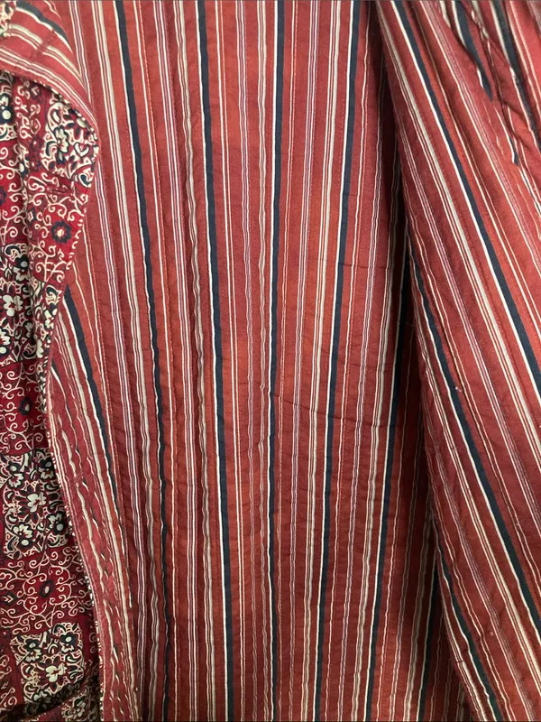 Source Unknown Red Patterned Open-Front Blazer Jacket Quilted Boho - Image 7