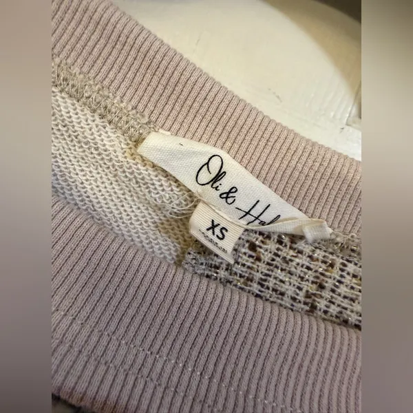 Oli And Hali Avery pullover tan mixed print casual boho winter top $78 xs - Image 4