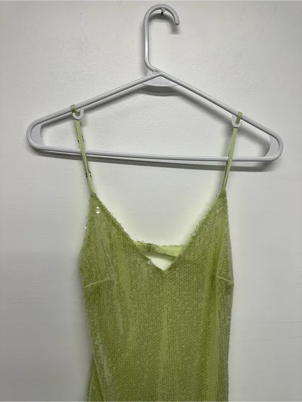 Oh Polly Marlena Sequin Maxi Dress - Light Green - Image 8