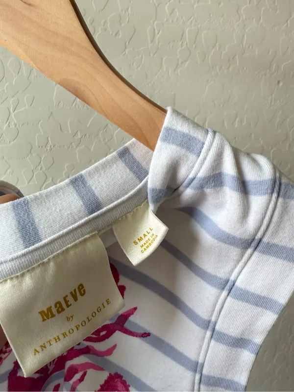 Anthropologie Maeve Striped Graphic Cropped Tank - Image 5