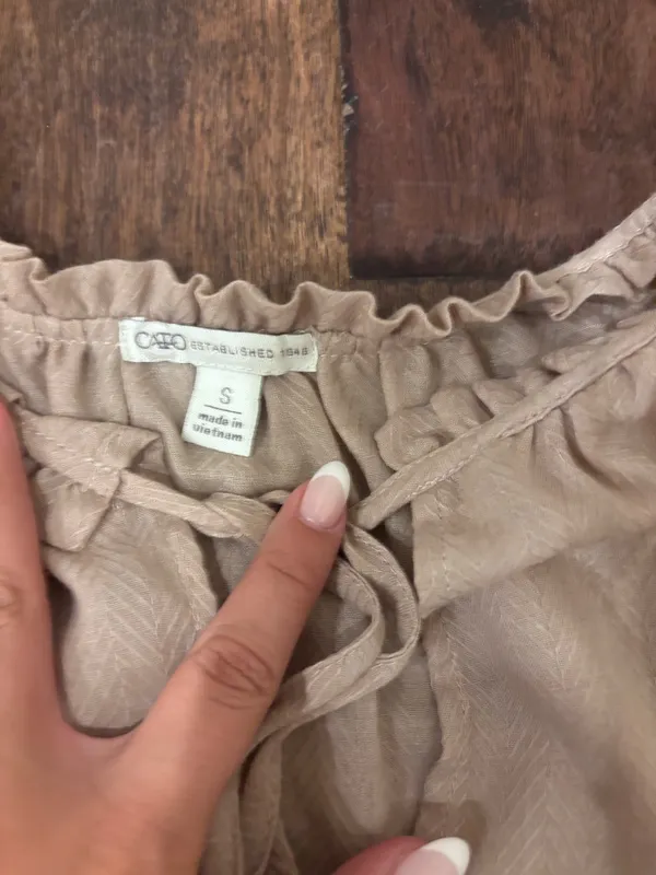 Cato tan long sleeve blouse - Image 4