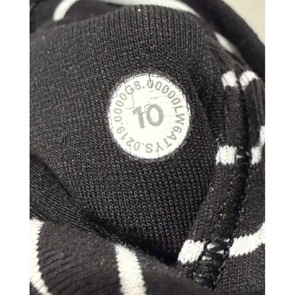 Lululemon Wunder Under Black White Stripe Crop Leggings 10 Athletic Workout Gym - Image 4