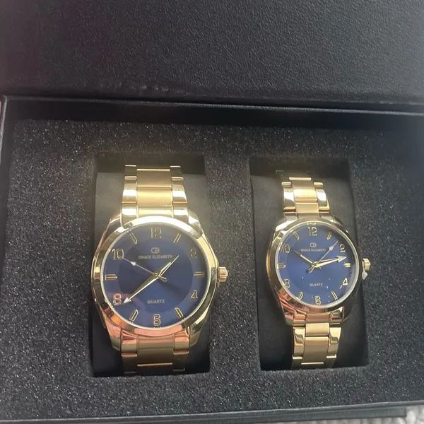Grace Elizabeth set of his and hers gold watches - Image 7