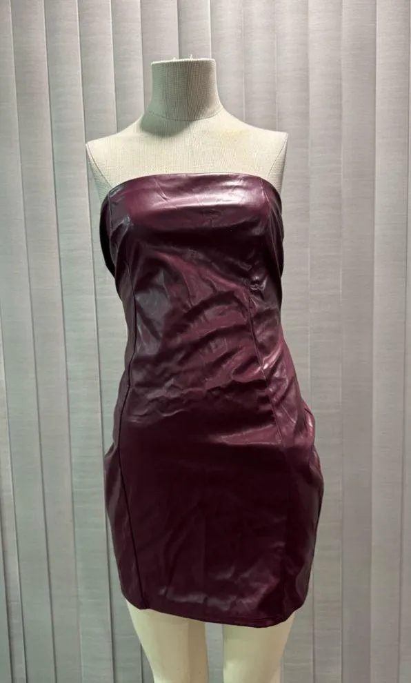 AMTIOUS burgundy leather strap dress 🌷 - Image 4