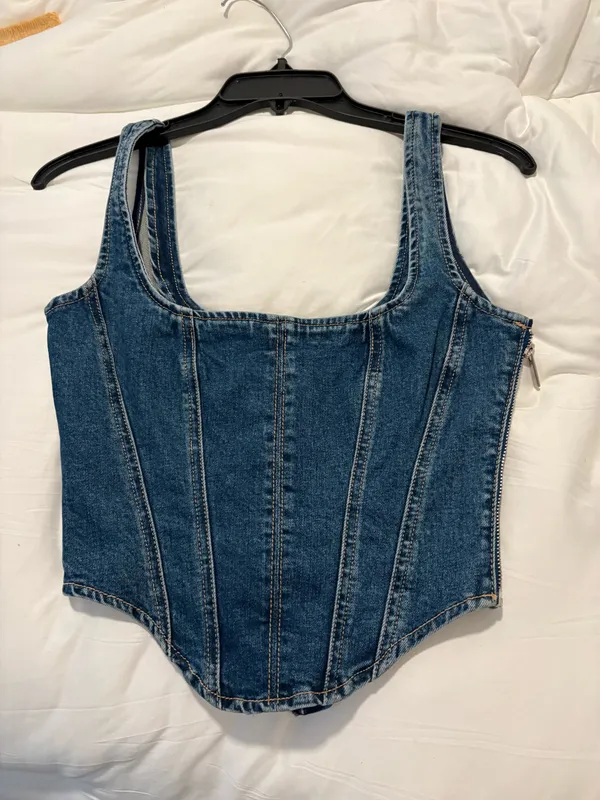 Meshki Denim Corset Top - Image 2