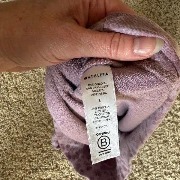 Athleta Studio To Street Print Sweatshirt Women’s Sz Large In Flora Mauve - Image 6