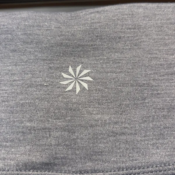 Athleta High Rise Chaturanga Leggings Heathered Grey White Side Stripe Size M - Image 5