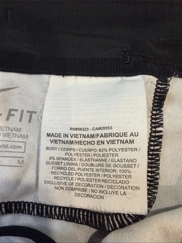 Nike Dri Fit Pronto Essential Crop Running Leggings Black White Medium - C68-006 - Image 5