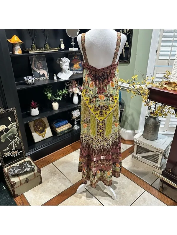 Anthropologie Lovett Tiered Maxi Botanical Dress Size Small Small - Image 8