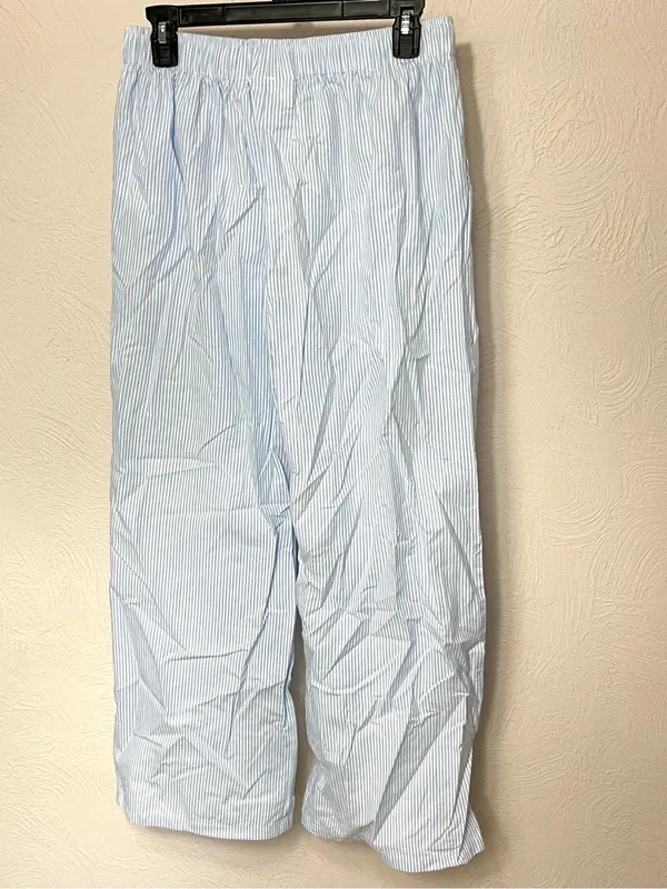 Daisy Street Women's Light Blue Striped Wide-Leg Trousers - Image 4