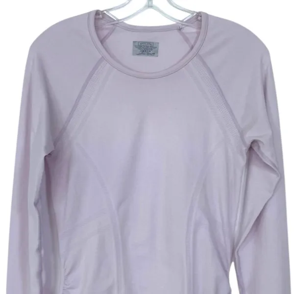 Athleta Fastest Track Momentum Seamless Long Sleeve Ruched Top XS Purple Lilac - Image 3
