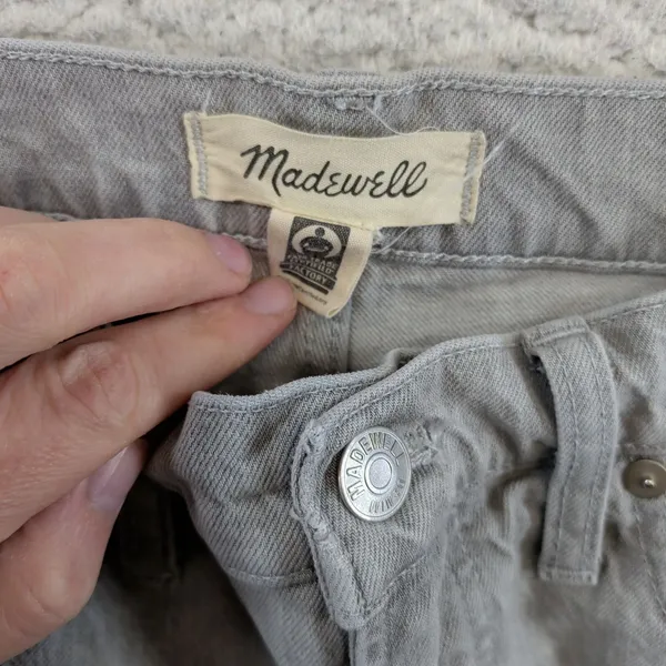 Madewell Slim Demi-Boot High Rise‎ Gray Jeans MC513 Womens 28 Raw Hem Stretch - Image 3