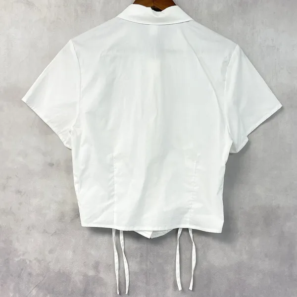 Social Collision Women Crop Shirt Size L Ruched Y2K Indie Sleaze Punk Hot Topic - Image 2